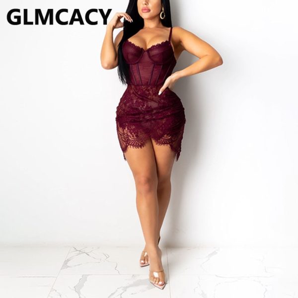 رمش الدانتيل صد فستان شبكة محض - الصورة 3