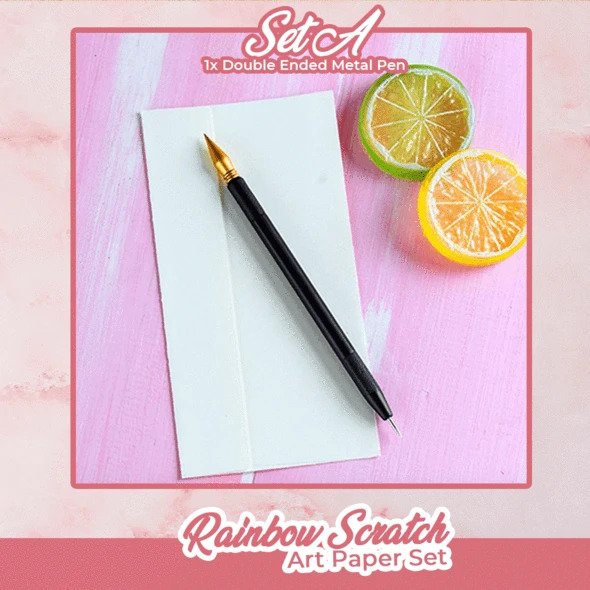 مجموعة ورق فني للخدش بألوان قوس قزح - الصورة 3