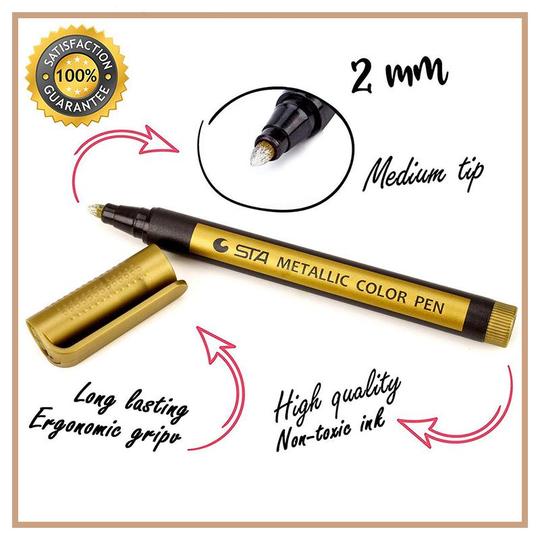 أقلام طلاء لامعة مقاومة للماء - 10 قطع - الصورة 3