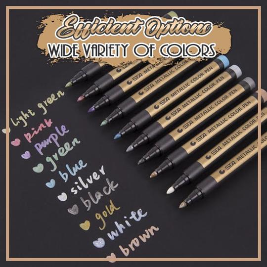 أقلام طلاء لامعة مقاومة للماء - 10 قطع - الصورة 4