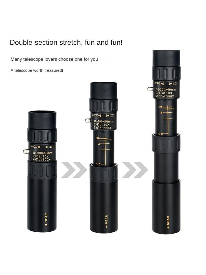 تلسكوب أحادي العين بتكبير تليفوتوغرافي فائق 4K 10-300X40mm - الصورة 4